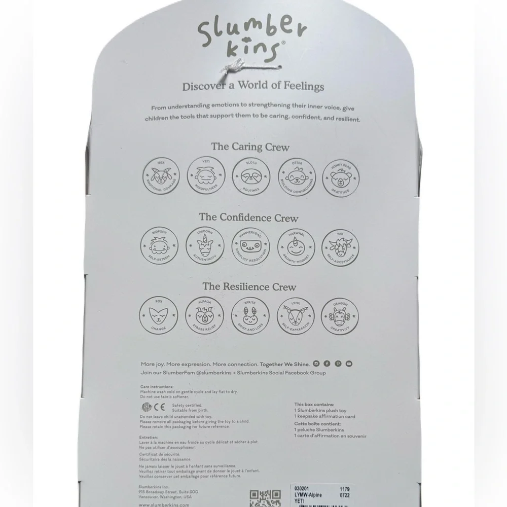 Slimberkins Yeti Snuggler Single With Card Alpine